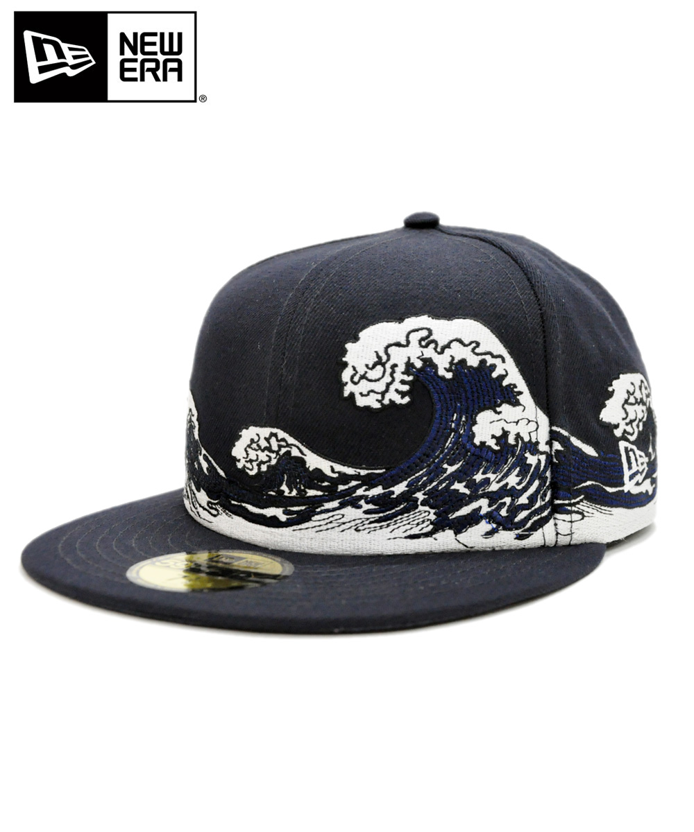 今すぐ使える15%offクーポン NEW ERA ニューエラ キャップ 59FIFTY 浮世絵 波 ネイビー 12326396 メンズ レディース 帽子 cap 刺繍 日本 送料無料