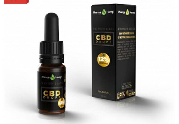 【20%OFFクーポン付】CBDオイル 12％ 1,200mg 高濃度 Premium Black プレミアムブラック 10ml フルスペクトラム PharmaHemp ファーマヘンプ カンナビジオール オーガニック オイルドロップ -101-02