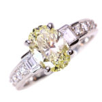 【クーポンで20％OFF★エントリーでP3倍！】ダイヤモンド2.030ct ソーティング付 大粒オーバルカット リング PT900 LIGHT YELLOW SI1 2ct エンゲージデザイン/黄(イエロー)/匠コレクション・新品/届10/動画/送料無料 ギフト/1点もの