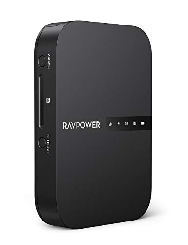 RAVPower Wi-Fi SDカードリーダー ワイヤレス SDカードリーダー ワイヤレス共有 高速データ転送 ワンキーバックアップ 有線LANをWiFi化 ⼤型6700mAhバッテリー内蔵 最大2TBまで対応 iOS/Android対応