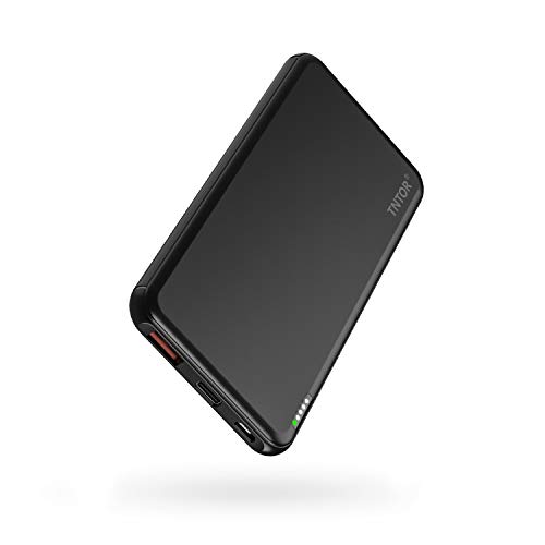 TNTOR モバイルバッテリー 持ち運び充電器 10000mAh 大容量 急速充電 小型 軽量 薄型 PD/QC対応 【PSE認証済/METI認証済/Power Delivery対応】 iPhone&Androidなど対応 (黒)