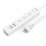 電源タップ USB コンセント 3個口 ACコンセント４USB（2.4A/ポート）急速充電 過負荷保護 一括電源スイッチ NTONPOWER PSE認識済み 1875W 延長コード1.5m 卓上タップ テーブルタップ オフィス/家庭充電用 – ホワイト