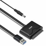 SATA-USB 3.0ケーブル、BENFEI USB 3.0-SATA IIIハードドライブアダプタ、2.5 3.5インチHDD / SSDハードドライブディスクおよび12V / 2A電源アダプタ付きSATAオプティカルドライブに対応、UASPをサポー