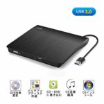 Cocopa USB 3.0外付け DVD ドライブ DVD プレイヤー ポータブルドライブ CD/DVD読取・書込 DVD±RW CD-RW USB3.0/2.0 Window/Mac OS両対応 高速 静音 超スリム (ブラック)