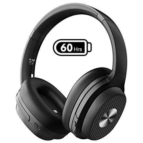 ノイズキャンセリング ヘッドホン Bluetooth 5.0 AAC対応 60時間再生 ワイヤレスヘッドホン Type-C充電 CVC8.0 有線 マイク付き EKSA E5