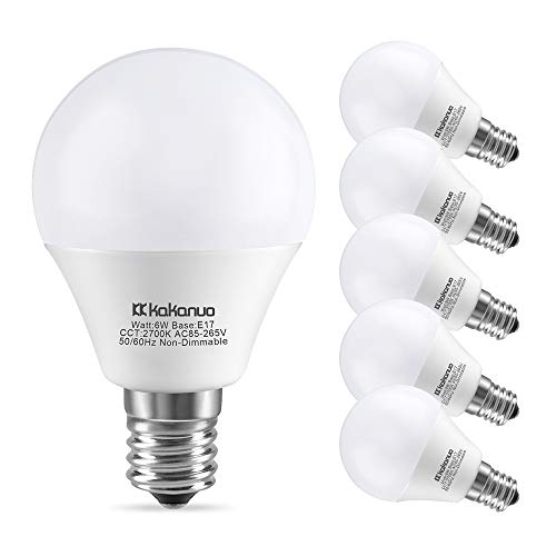 Kakanuo LED電球 E17口金 口金直径17mm 60W形相当 6W 電球色 2700K 600ルーメン 広配光タイプ 高輝度 高演色 長寿命 密閉形器具対応 断熱材施工器具対応 PSE認証 省エネ 6個セット