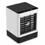 冷風扇 卓上冷風機 air cooler【2020年最新バージョン 電気代節約】冷風機 クーラー スポットエアコン 小型 卓上 扇風機 ミニエアコン 出力12V 扇風機 USB給電式 600ML大容量 3段階風量 転倒自動OFF 氷いれ可能 熱中症と暑さ対策 角度調整 省エネ オフィス 寝室 車中 自宅 ピクニック 日本語取扱説明書 (ブラック)