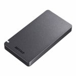 BUFFALO USB3.2Gen2 ポータブルSSD 960GB 名刺サイズ 読込速度530MB/s 日本製 PS4(メーカー動作確認済) 耐衝撃・コネクター保護機構 ブラック SSD-PGM960U3-B/N