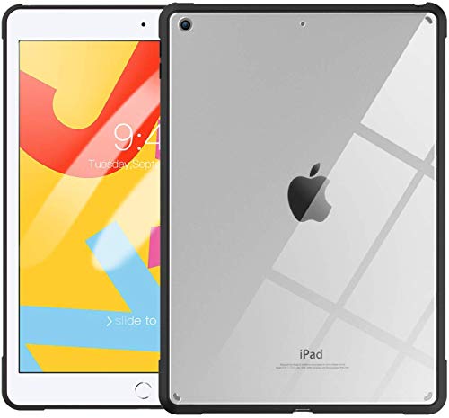 iPad 10.2 ケース TiMOVO ipad 第七世代 ケース ipad10.2インチ ケース ipad7 背面ケース クリア TPUソフトな縁＋PCハードなバ背面ケース スリム 薄型 軽量 アップルの美しさの損のない 一体感 着脱簡単 ブラック