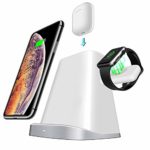 UMEMORY　ワイヤレス充電器　QI　無線充電器　急速3 in 1充電器　 最新版　Apple Watchスタンド　 Airpods充電器/Apple Watch充電器 iPhone 8/8Plus/iPhone X/XS/XR/X Max/iPhone 11/pro/pro max　10W急速充電対応　Galaxy S9/S9 Plus/Note8/S8/S8 Plus/S7/S7 Edge/S6 Edge Plus 対応 Huawei P30 Pro/Mate 20 Pro対応　5V-3A/9V-2AのQC3.0アダプター最適　白