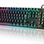 Romu ゲーミングキーボード 有線 106キー日本語配列 25キー防衝突 PC用キーボード RGB1680万色 6種類LED色変え 仕事用/ゲーム用 防水仕様 在宅勤務 Windows/Mac OS対応 日本語説明書付き【一年間品質保証】 (ブラック)