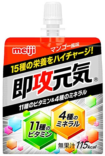 【ボール販売】明治 即攻元気ゼリー 凝縮栄養 11種のビタミン&4種のミネラル マンゴー風味 150g×6個