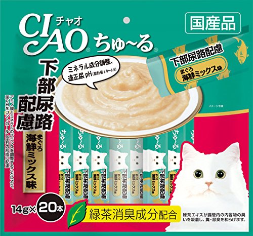 チャオ (CIAO) 猫用おやつ ちゅ~る 下部尿路配慮 まぐろ 海鮮ミックス味 14g×20本入